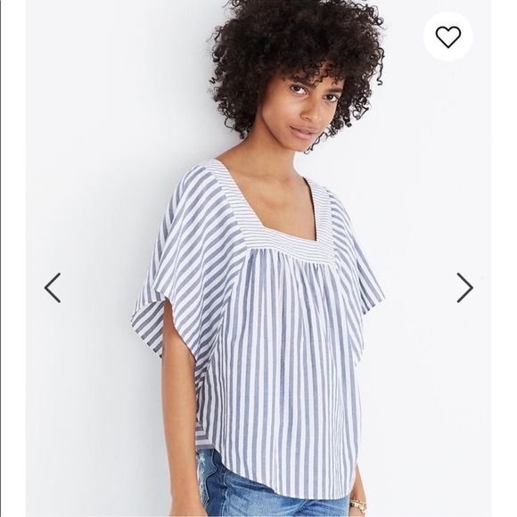 Madewell Butterfly Top - Striped Square Neck Blouse - sold out online - Picture 1 of 8